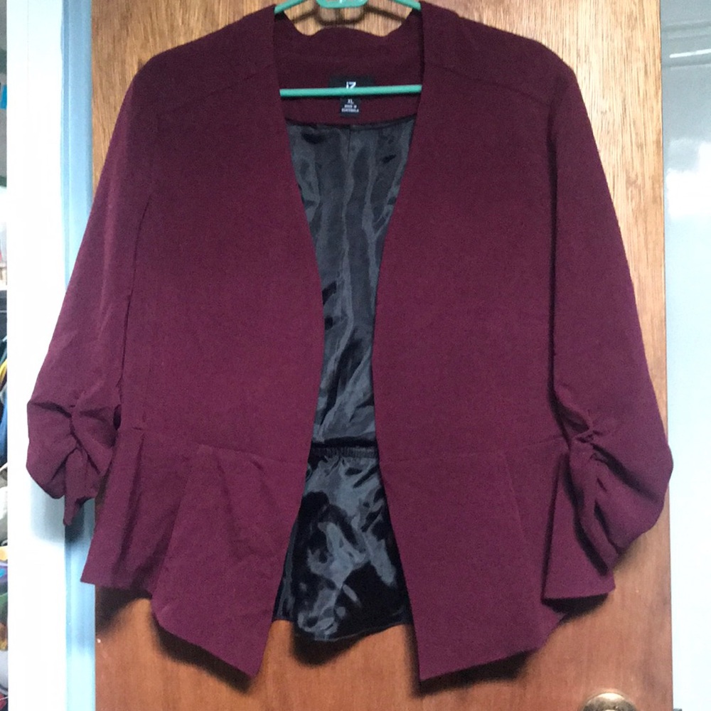 Pleated Maroon Blazer